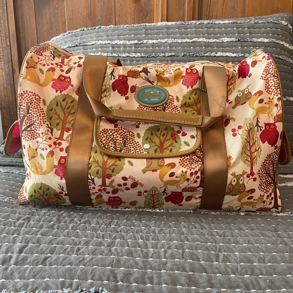 Lily Bloom Forest Friends Print Overnight bag